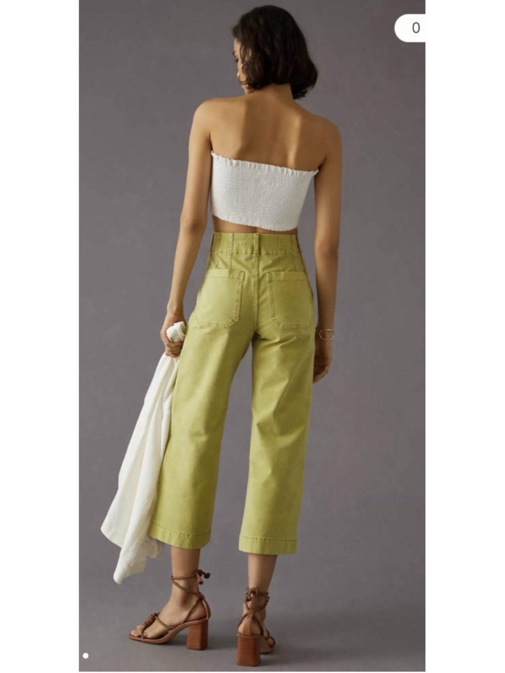 ANTHROPOLOGIE PILCRO THE SKIPPER HIGH RISE CROP PATCH POCKET PANTS MOSS Sz 28 - Picture 2 of 14